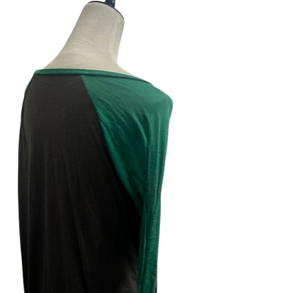 Torrid Gray and Teal Raglan Long Sleeve Top classic fit everyday wear - Picture 7 of 11